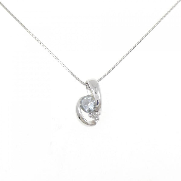 Au750 White Gold Aquamarine Diamond Necklace