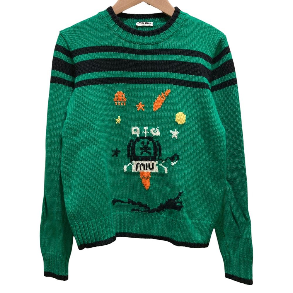 Miu Miu Jacquard Wool Knit Sweater