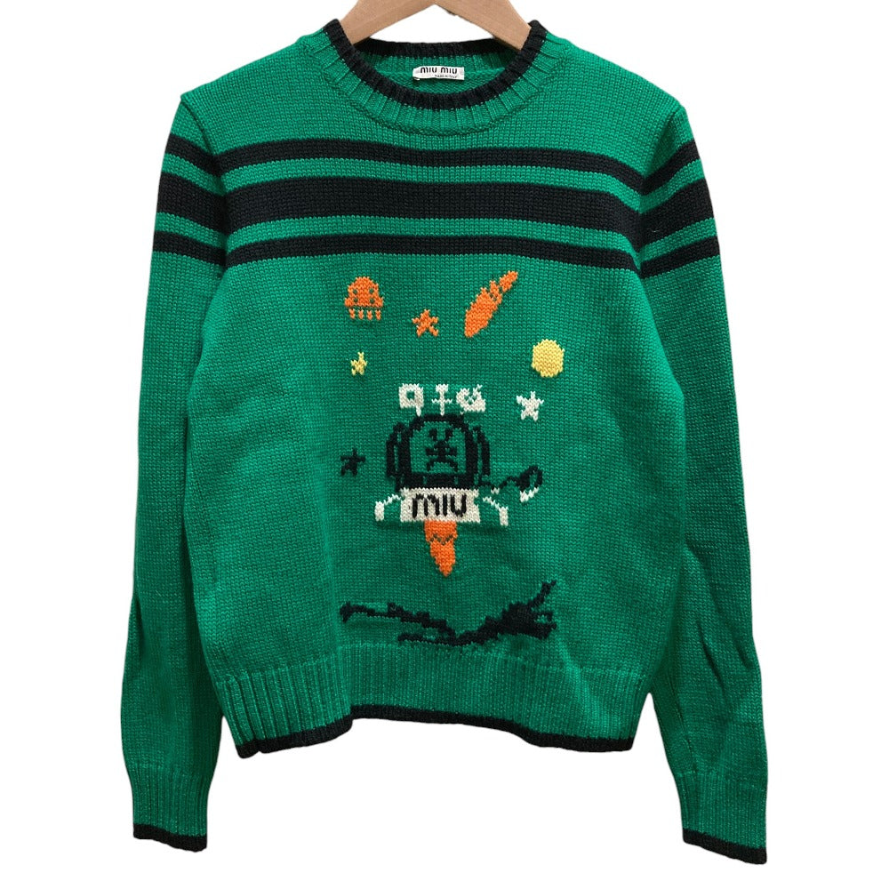 Miu Miu Jacquard Wool Knit Sweater