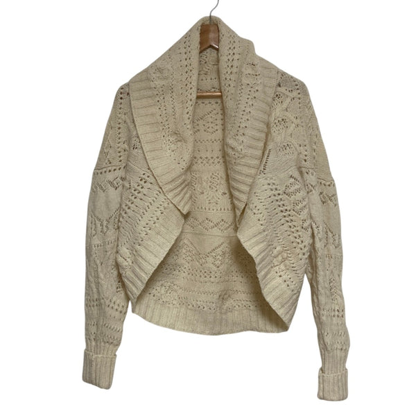 45R Lace Style Wool Knit Cardigan