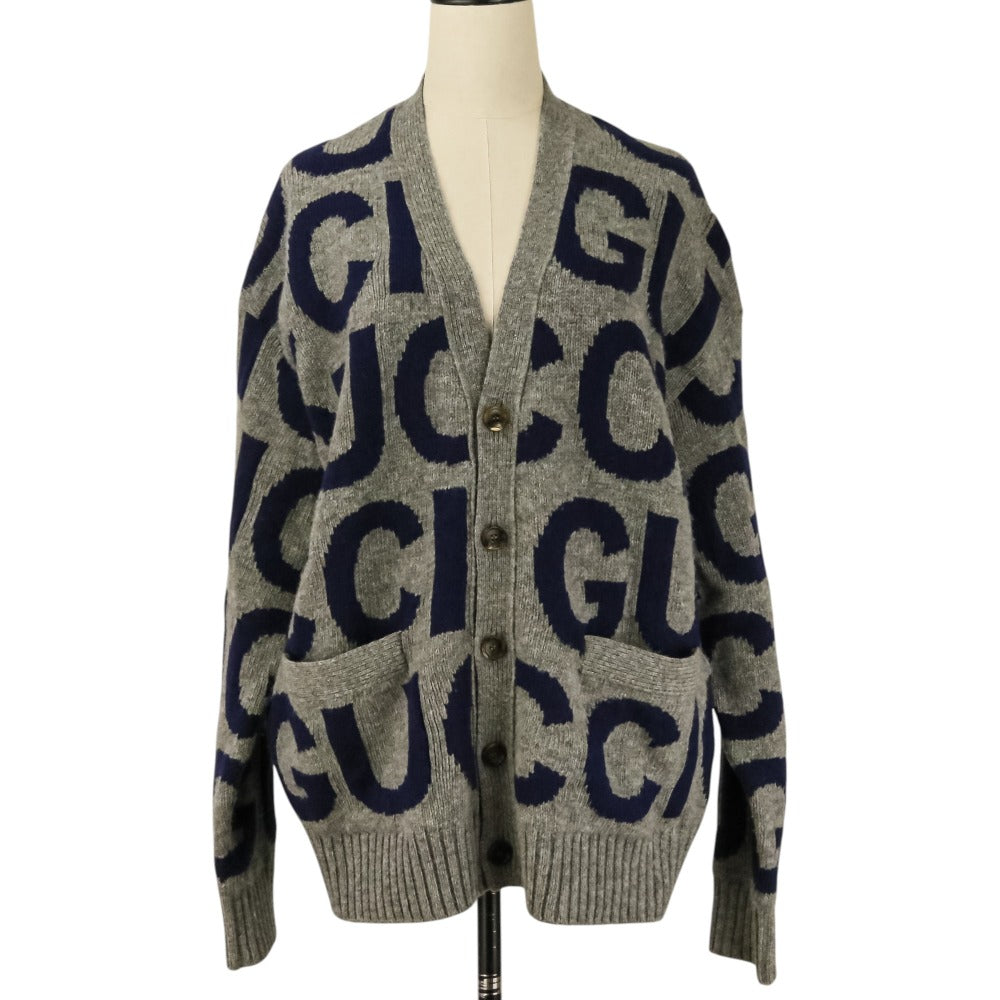 Gucci Logo Intarsia Knit Cardigan