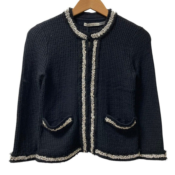 alice+olivia Faux Pearl Collarless Jacket