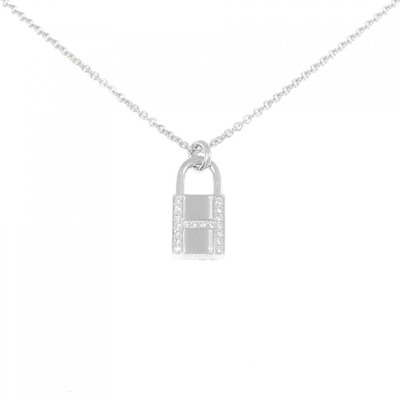 Hermes Amulette Cadena 750 White Gold Diamond Necklace