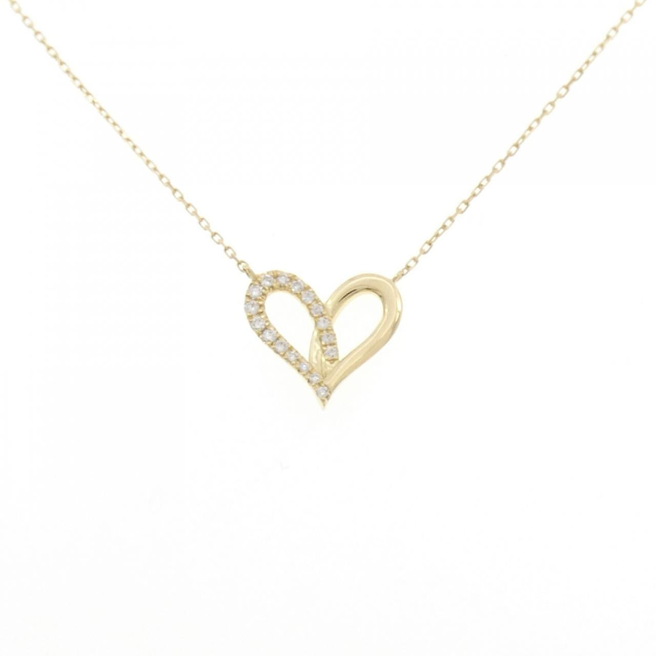 AHKAH Fil Rouge Heart Midi Half Au750 Diamond Necklace