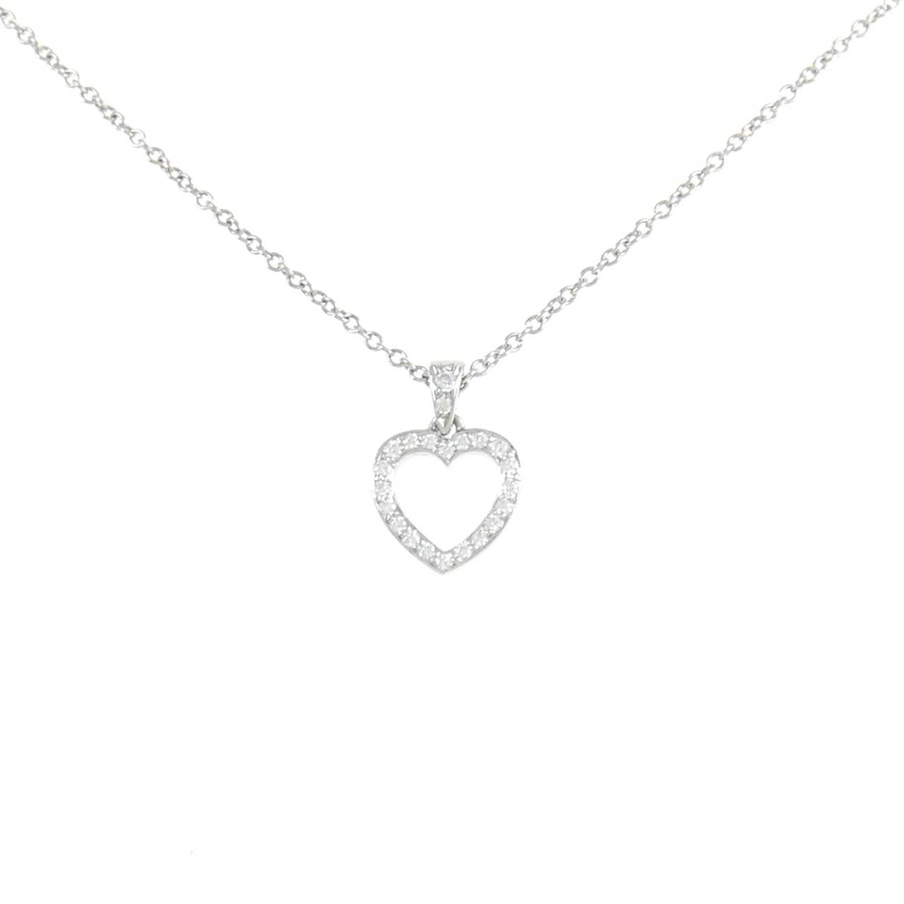 Tiffany Outline Heart Platinum950 Diamond Necklace