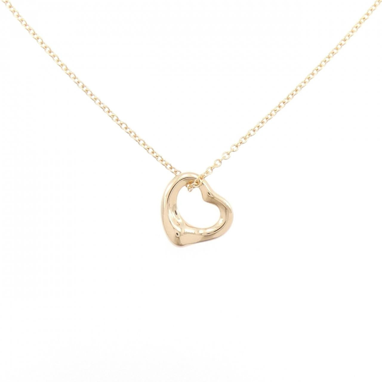 Tiffany & Co. 750 Pink Gold Open Heart Necklace