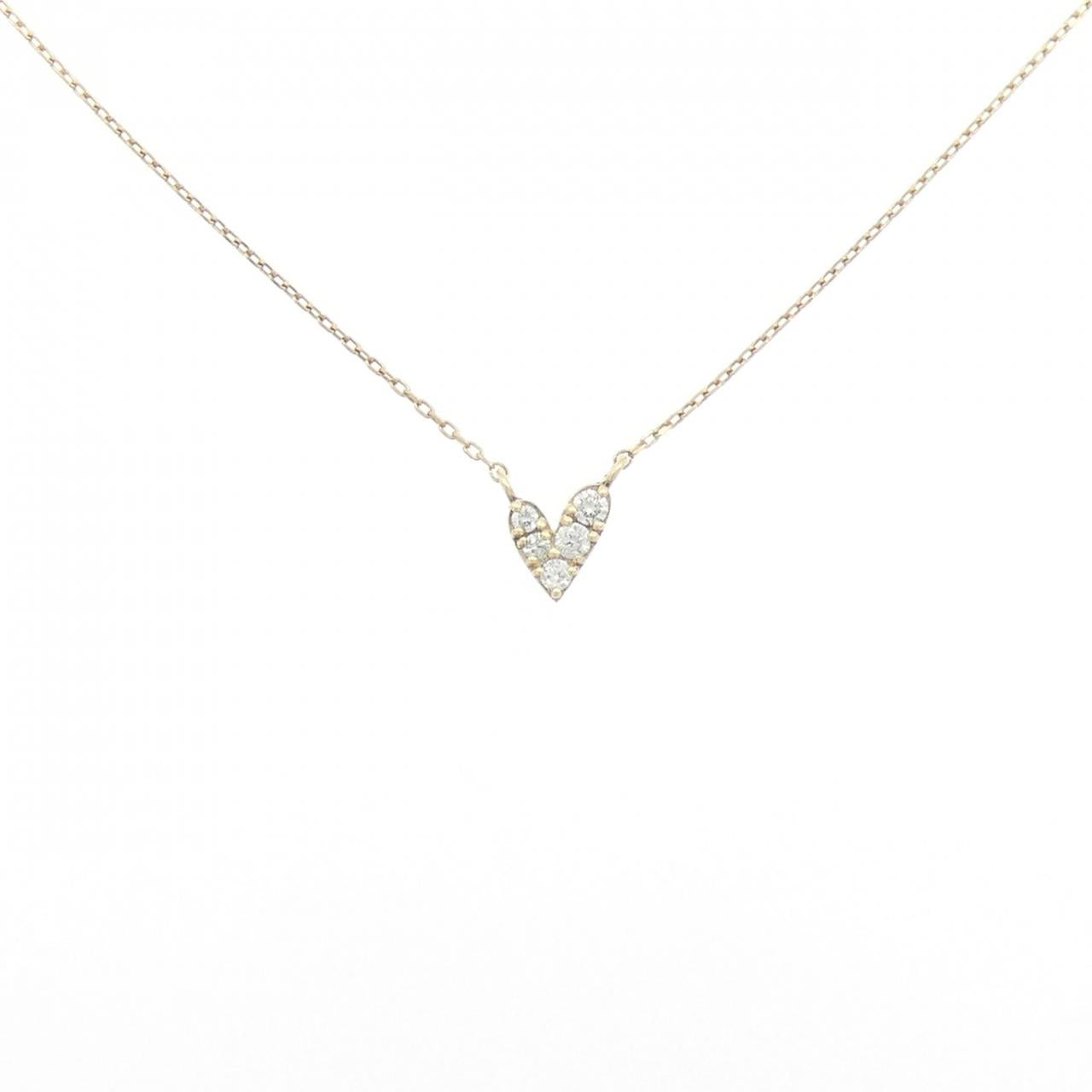 K10 Yellow Gold Diamond Heart Necklace