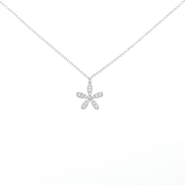 750 White Gold Flower Diamond Necklace