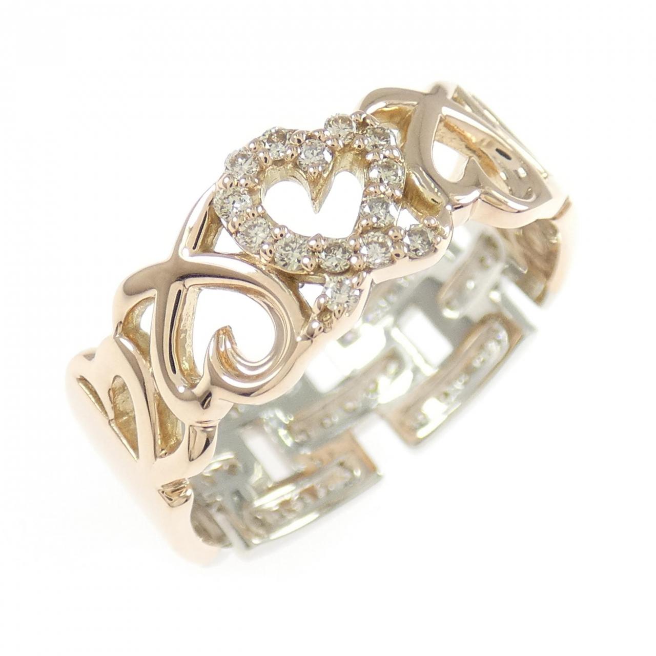 Au750/PT900 Heart Diamond Ring