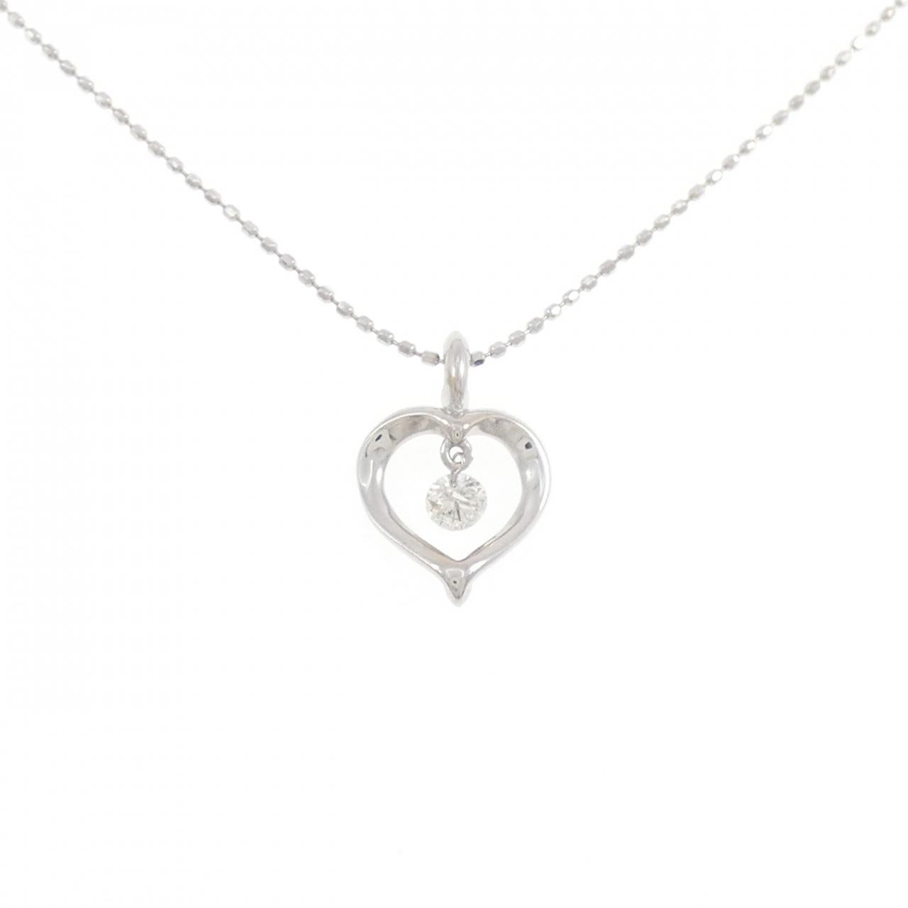 Au750 White Gold Heart Diamond Necklace