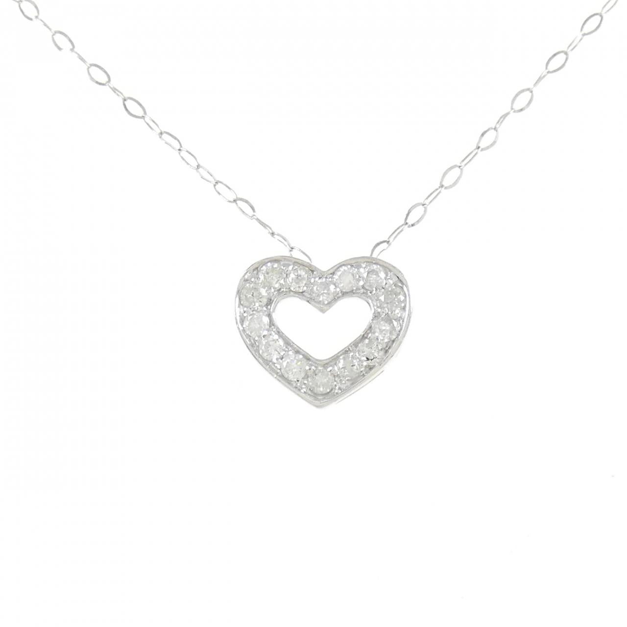 K18WG Heart Diamond Necklace