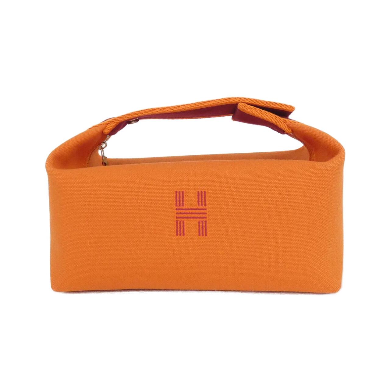 Hermes Brid A Black PM Canvas Pouch
