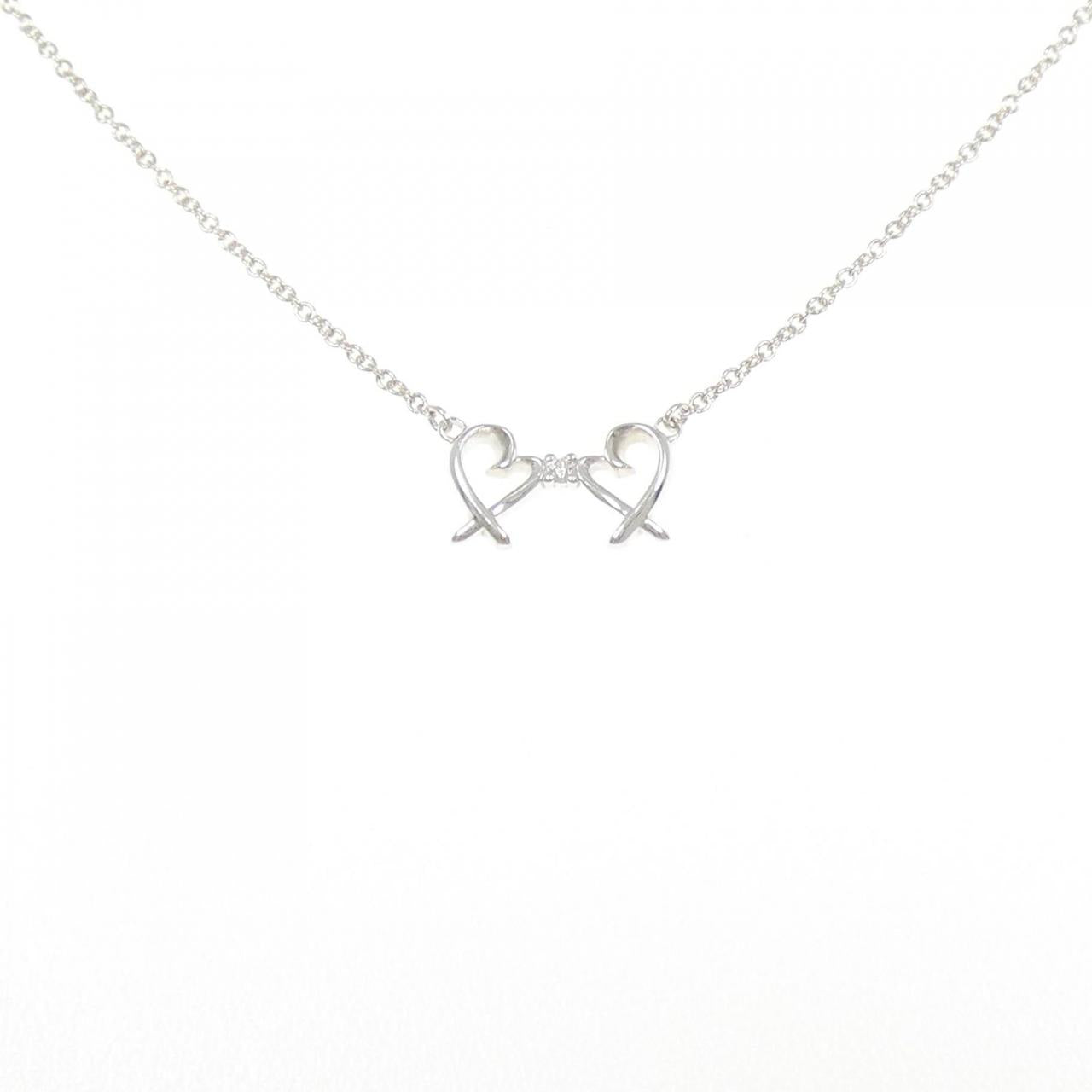 Tiffany Double Loving Heart 925 Silver Necklace