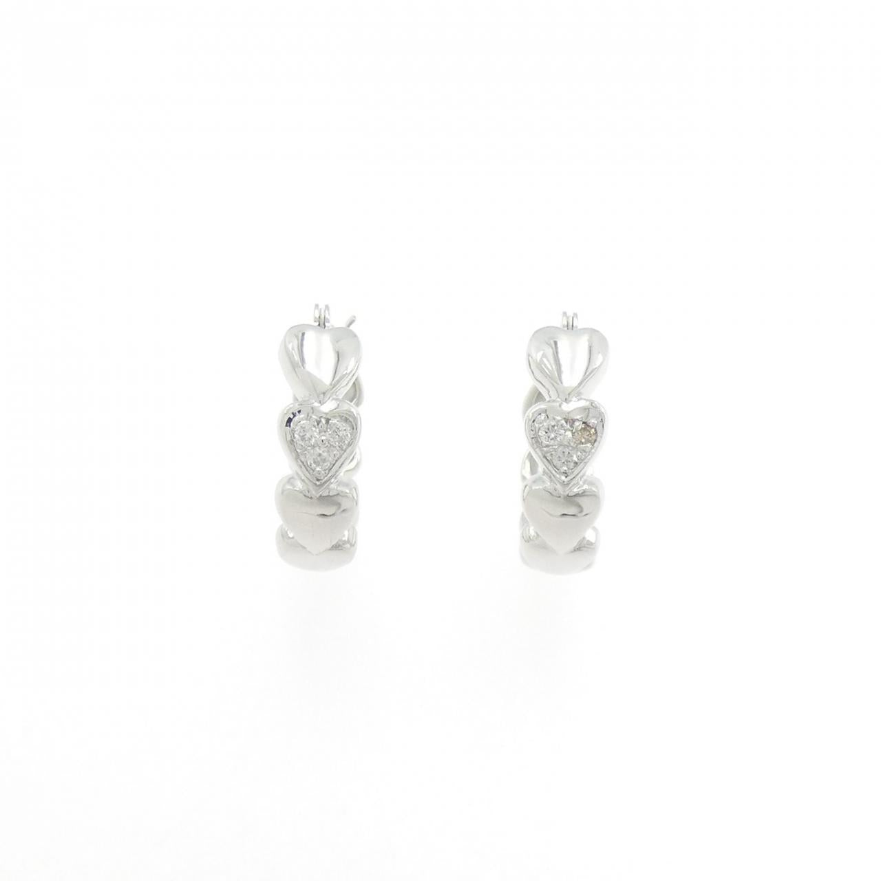 K14WG Diamond Heart Earrings