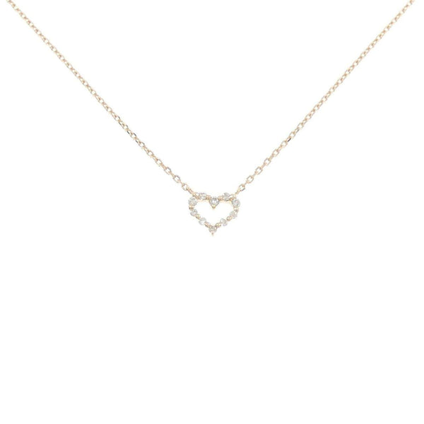 agete K10 Pink Gold Diamond Necklace
