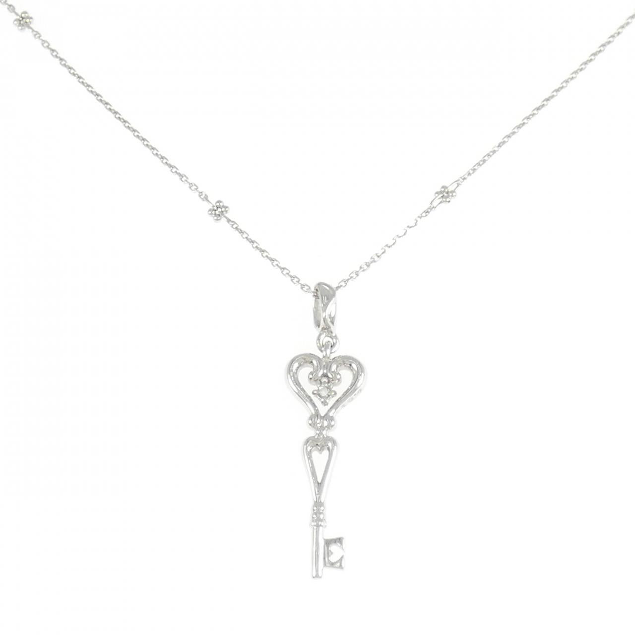 Au750 Key Heart Diamond Necklace