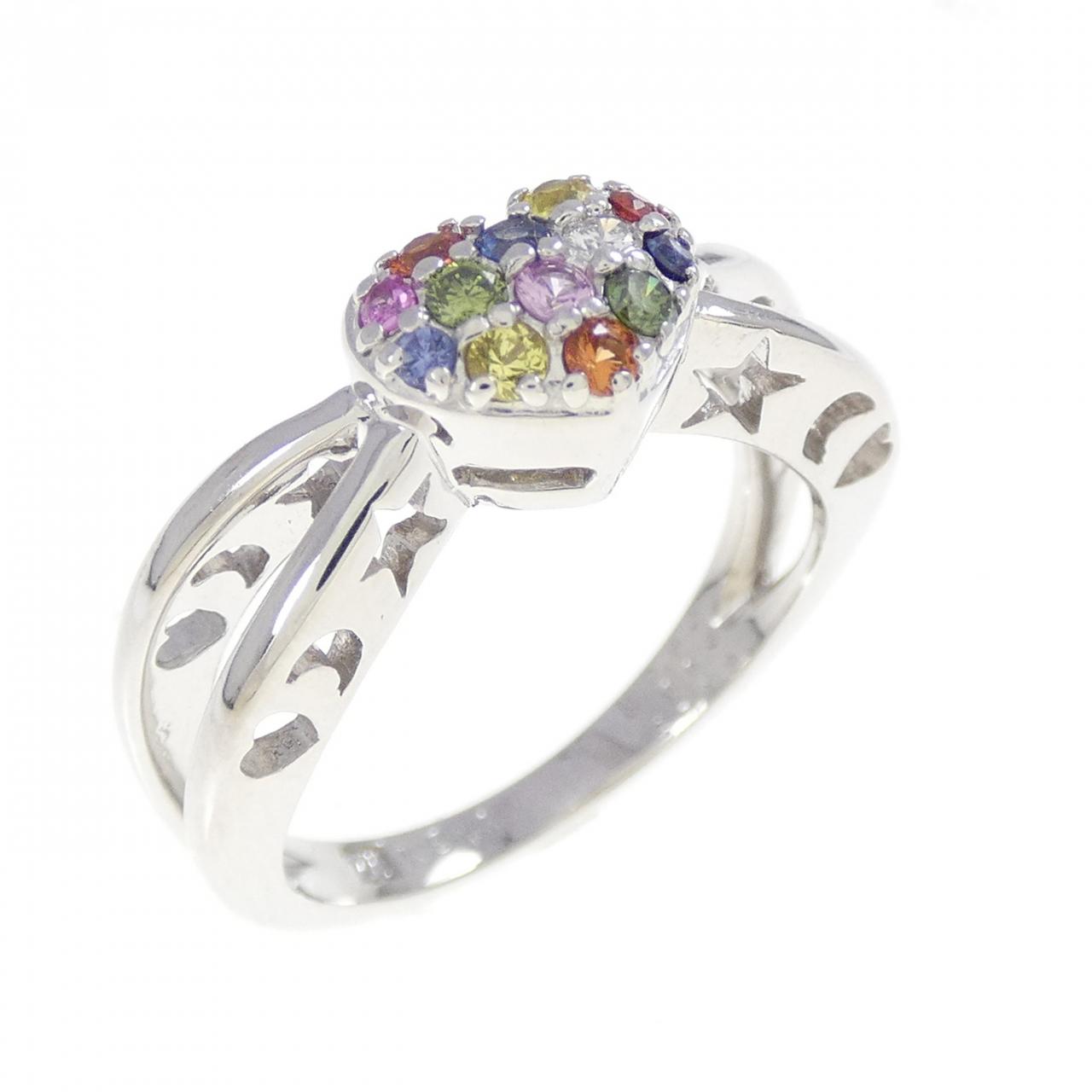 Ponte Vecchio Au750 Heart Sapphire Diamond Ring