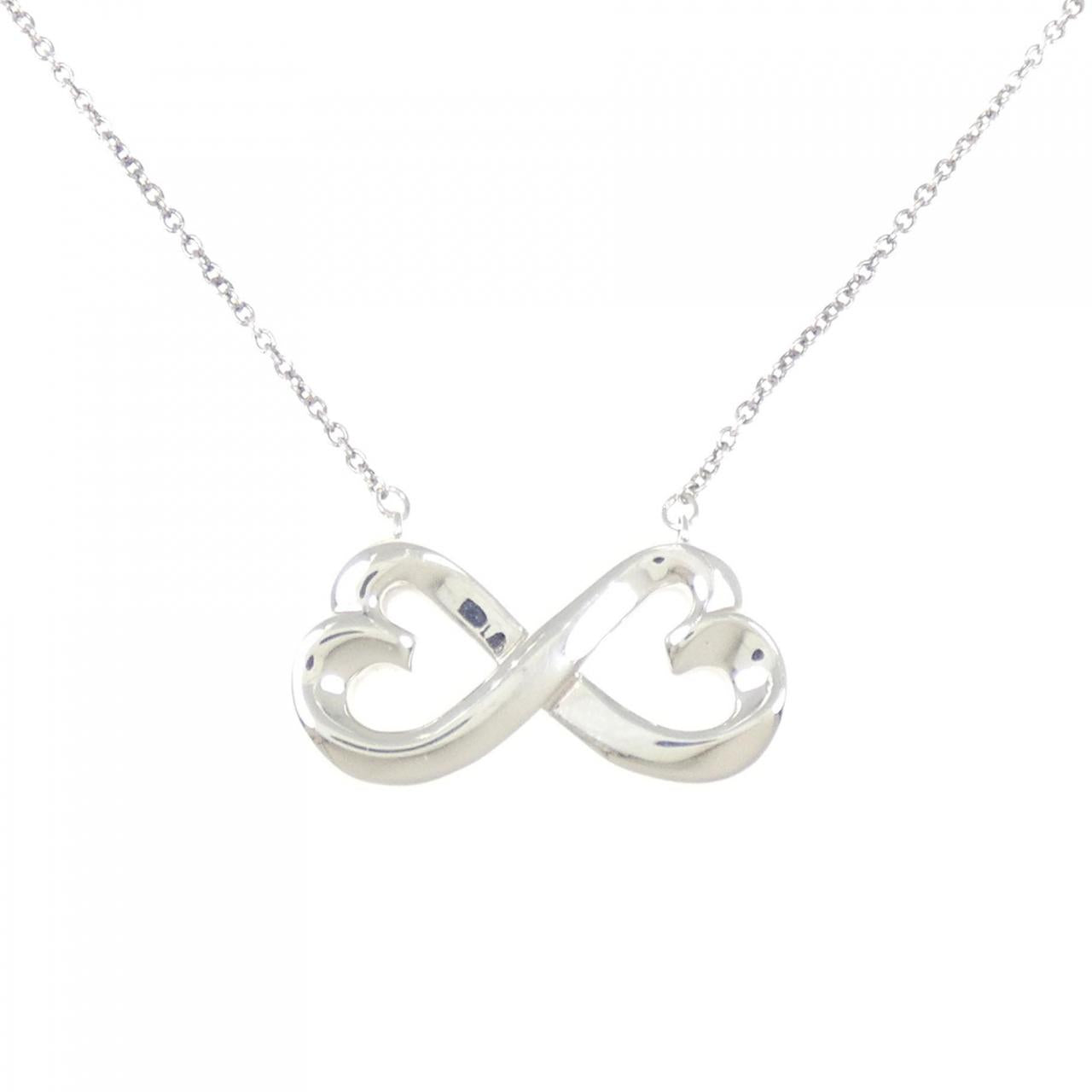 Tiffany Double Loving Heart 925 Silver Necklace