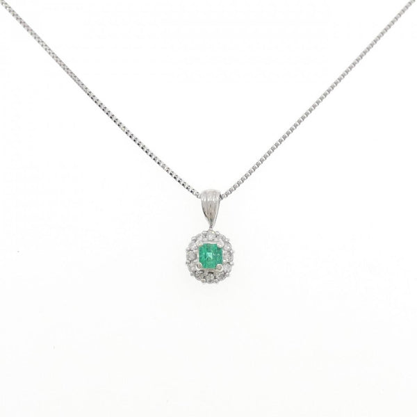 Platinum Emerald Diamond Necklace