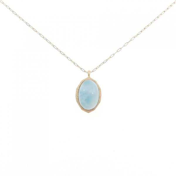 agete K10 Yellow Gold Larimar Necklace