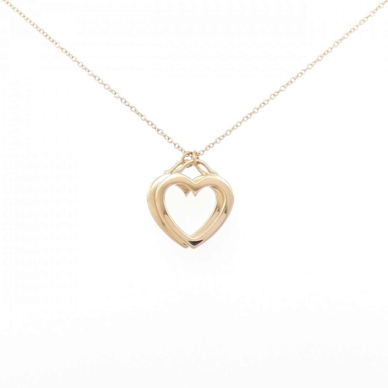 Tiffany Sentimental Double Heart 750 Pink Gold Necklace