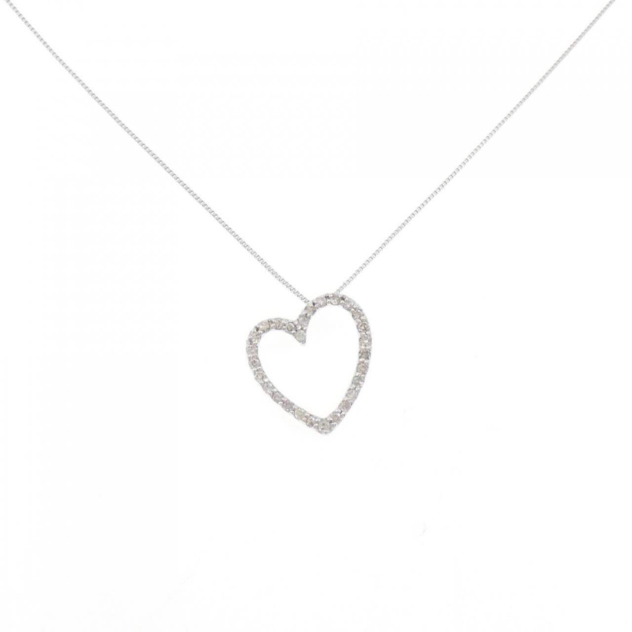 Au750 White Gold Heart Diamond Necklace