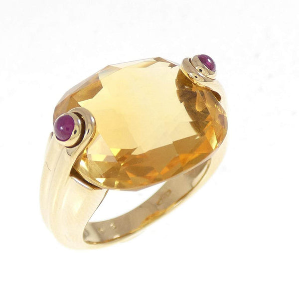 ANTONINI 750 Yellow Gold Citrine Ruby Ring