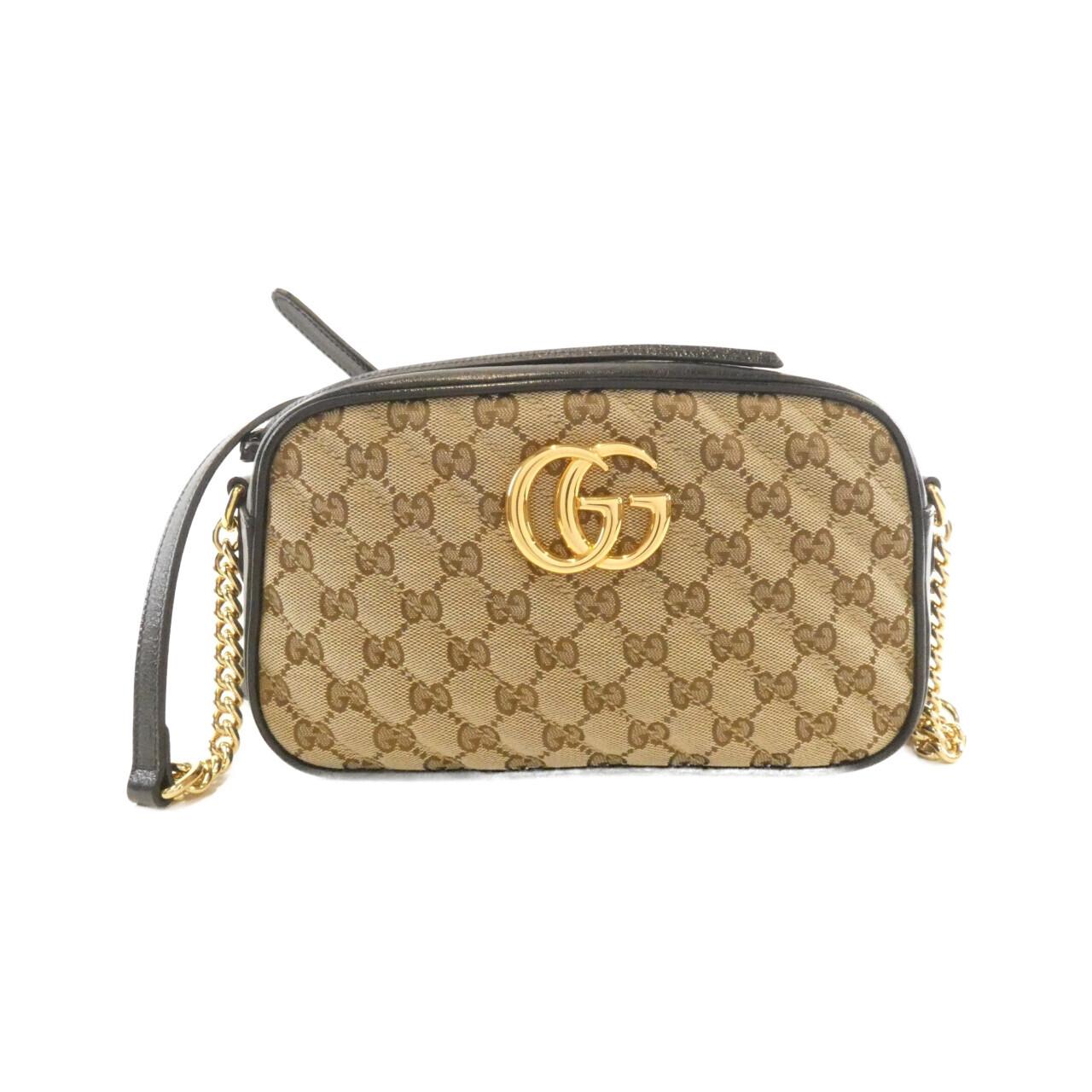 Gucci GG Marmont GG Canvas Leather Shoulder Bag