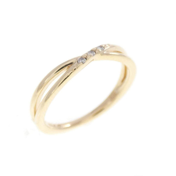 4°C K10 Yellow Gold Diamond Pinky Ring