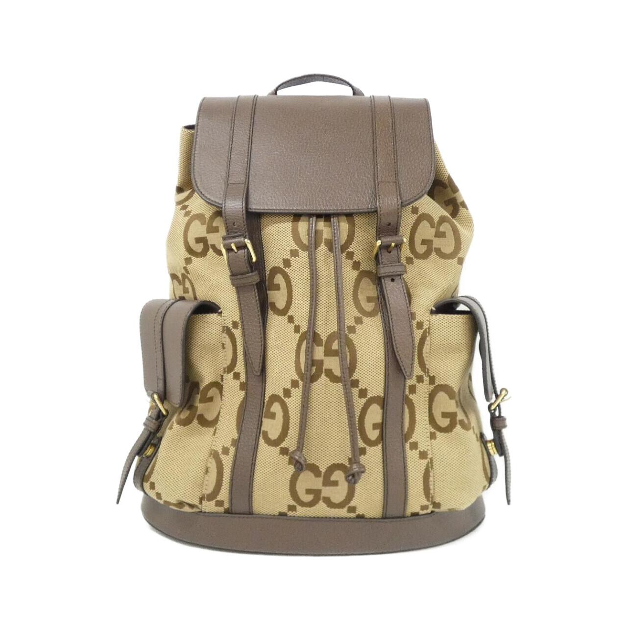 Gucci Jumbo GG Canvas Leather Backpack