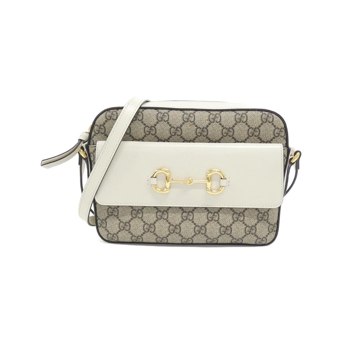 Gucci Horsebit 1955 GG Supreme Canvas Leather Shoulder Bag