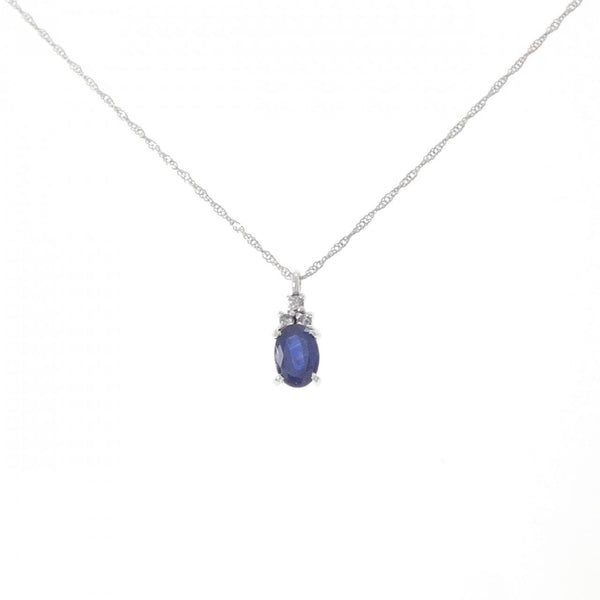 Au750 White Gold Sapphire Diamond Necklace