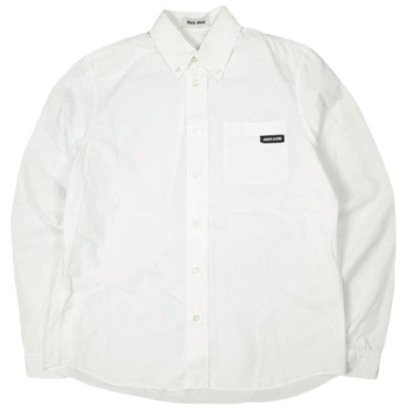Miu Miu Logo Patch Cotton Shirt