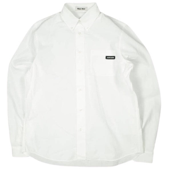 Miu Miu Logo Patch Cotton Shirt