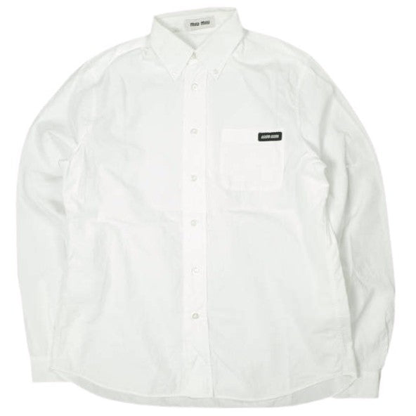 Miu Miu Logo Patch Cotton Shirt