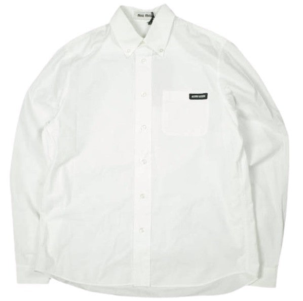 Miu Miu Logo Patch Cotton Shirt