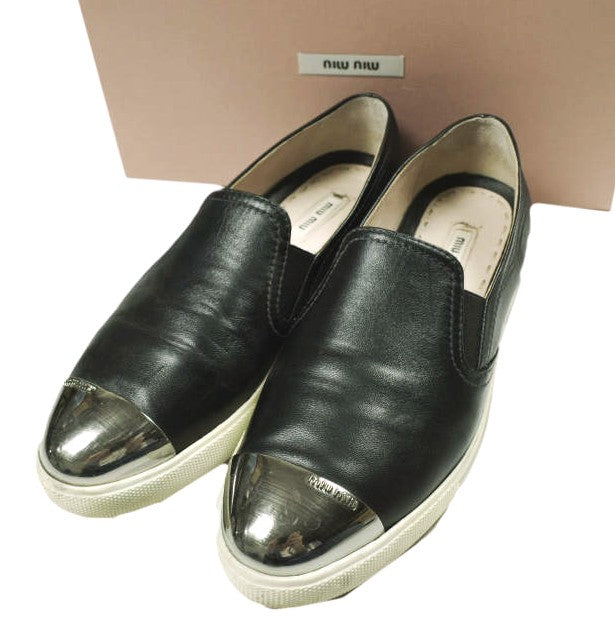 Miu Miu Lamb Leather Slip On Sneakers