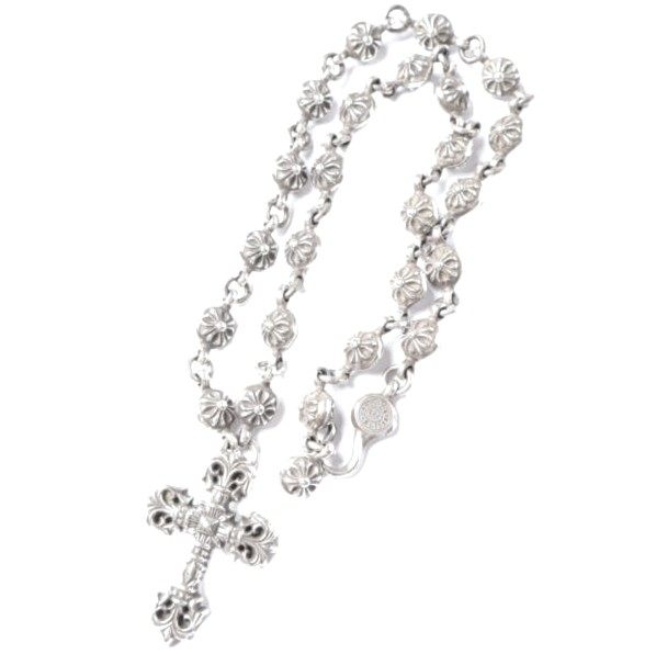 Chrome Hearts FILIGREE CROSS XSM #1 Cross Ball Chain Silver Necklace
