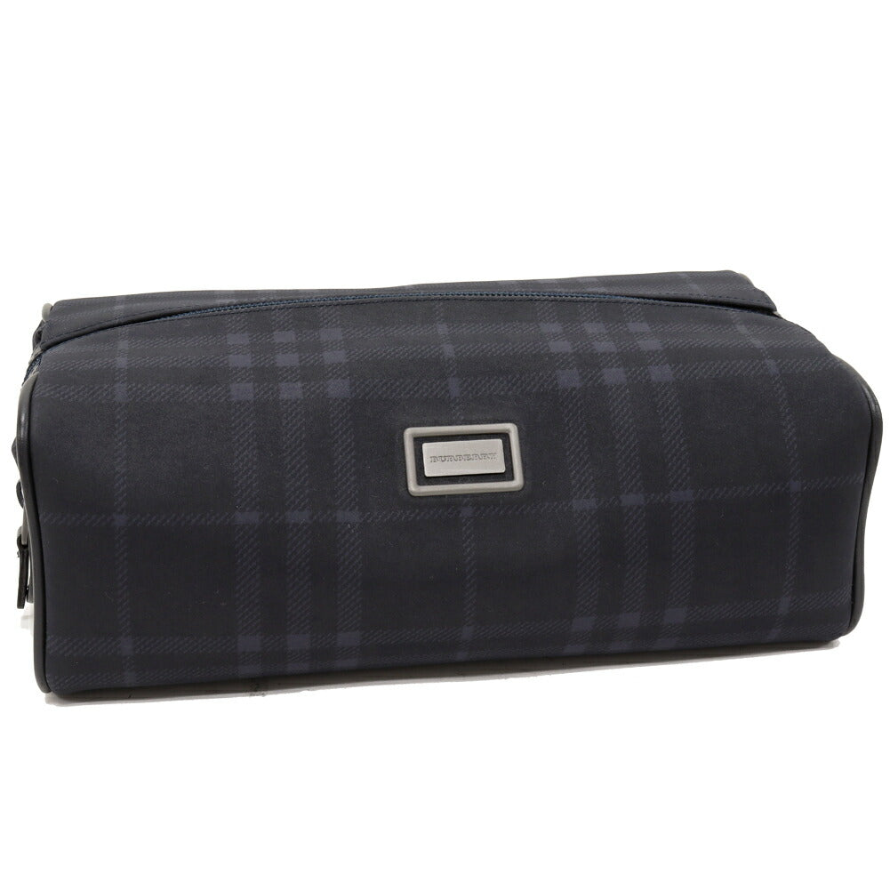 Burberry PVC Canvas Calf Nylon Clutch Bag