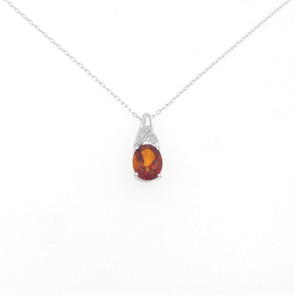 K14WG K10WG Citrine Diamond Necklace