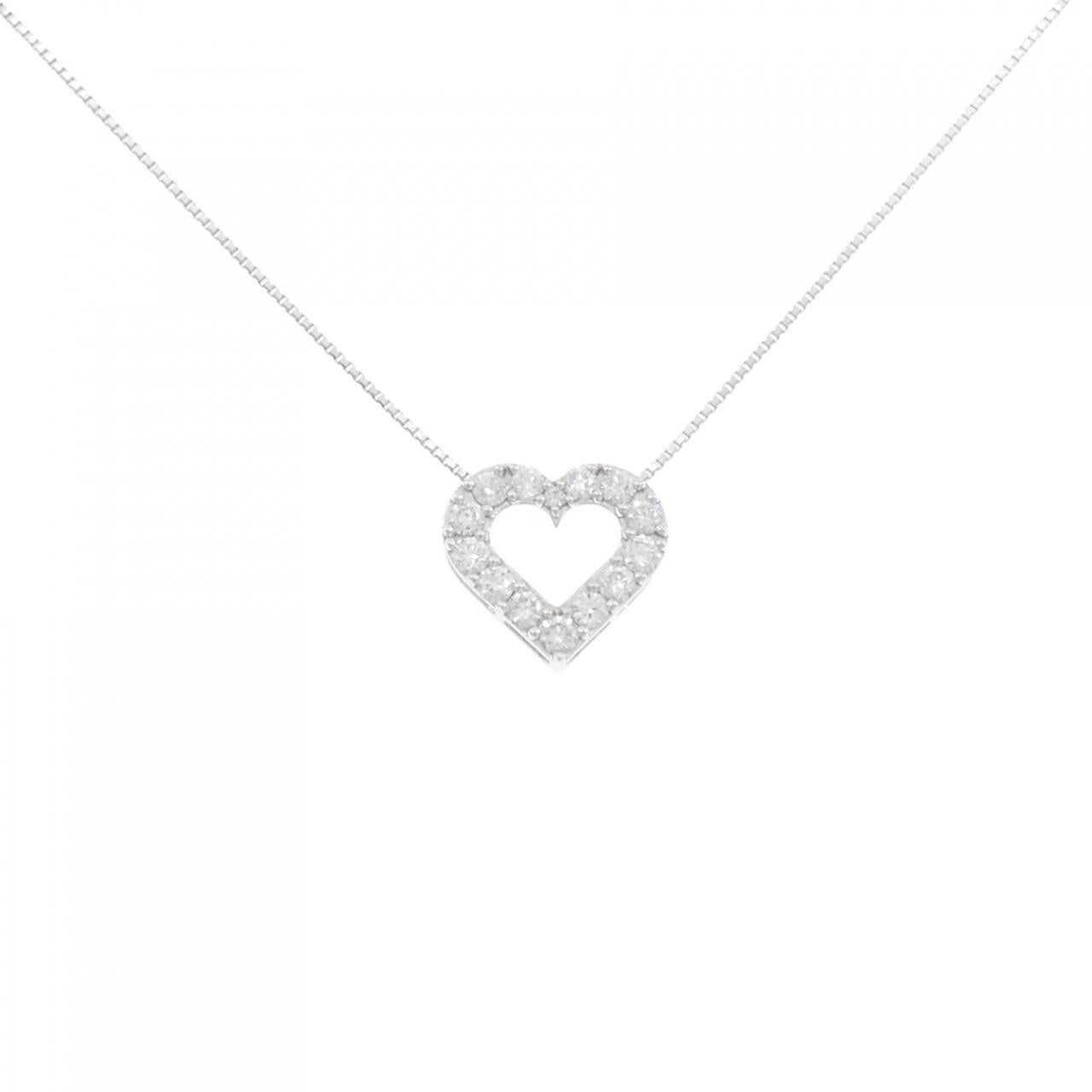 Au750 White Gold Heart Diamond Necklace