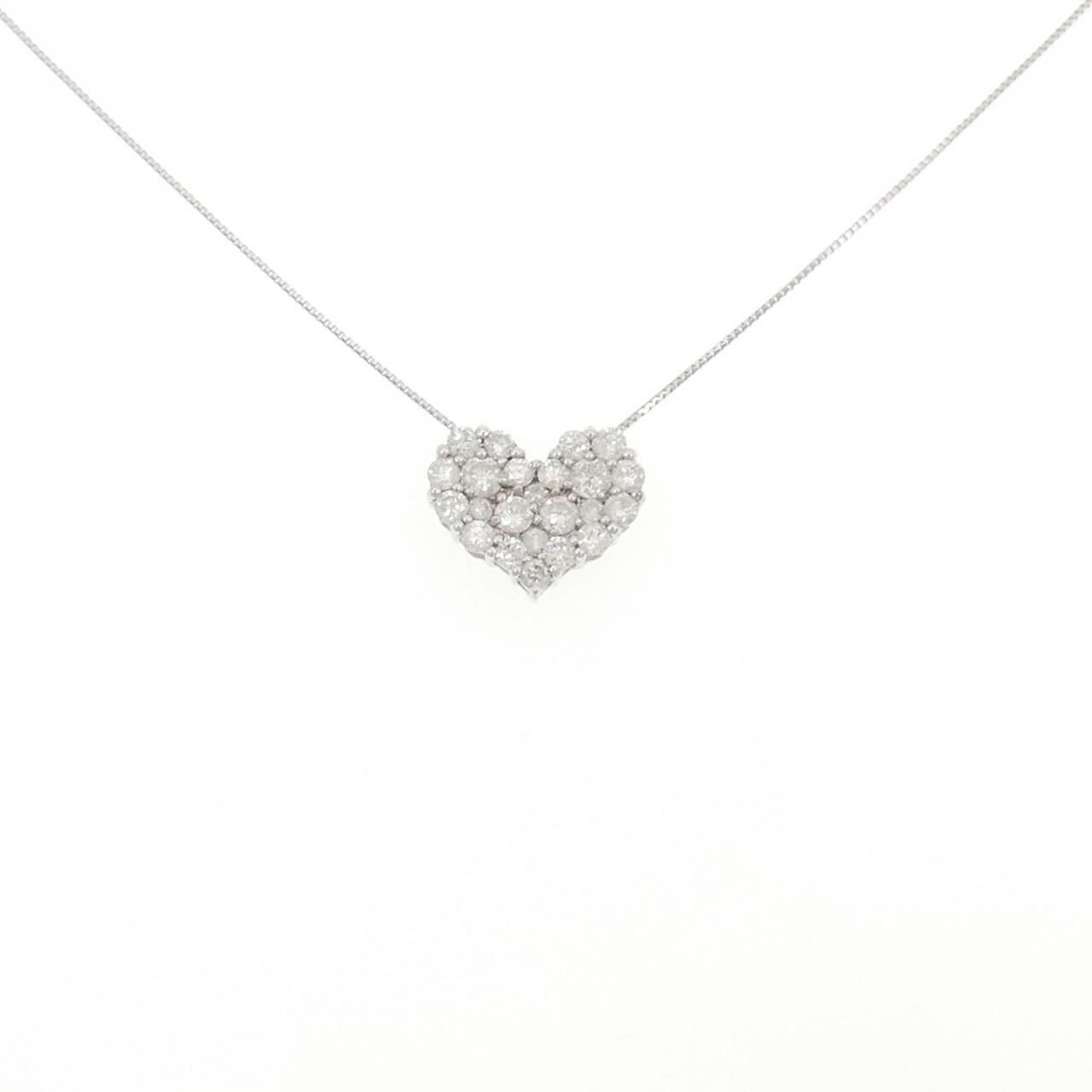 Au750 White Gold Heart Diamond Necklace