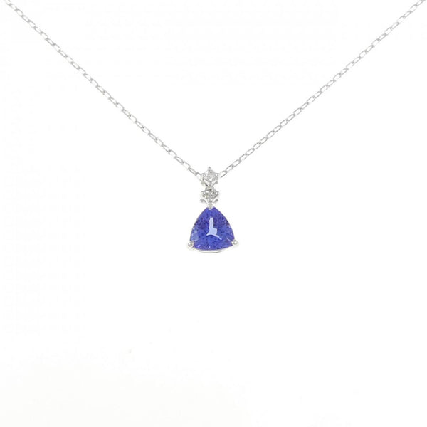 Au750 White Gold Tanzanite Diamond Necklace