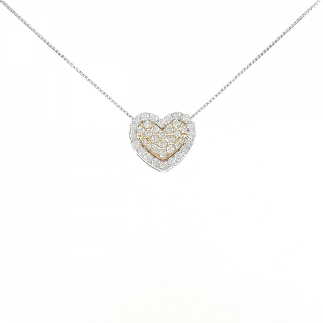 Au750 2way Heart Diamond Necklace