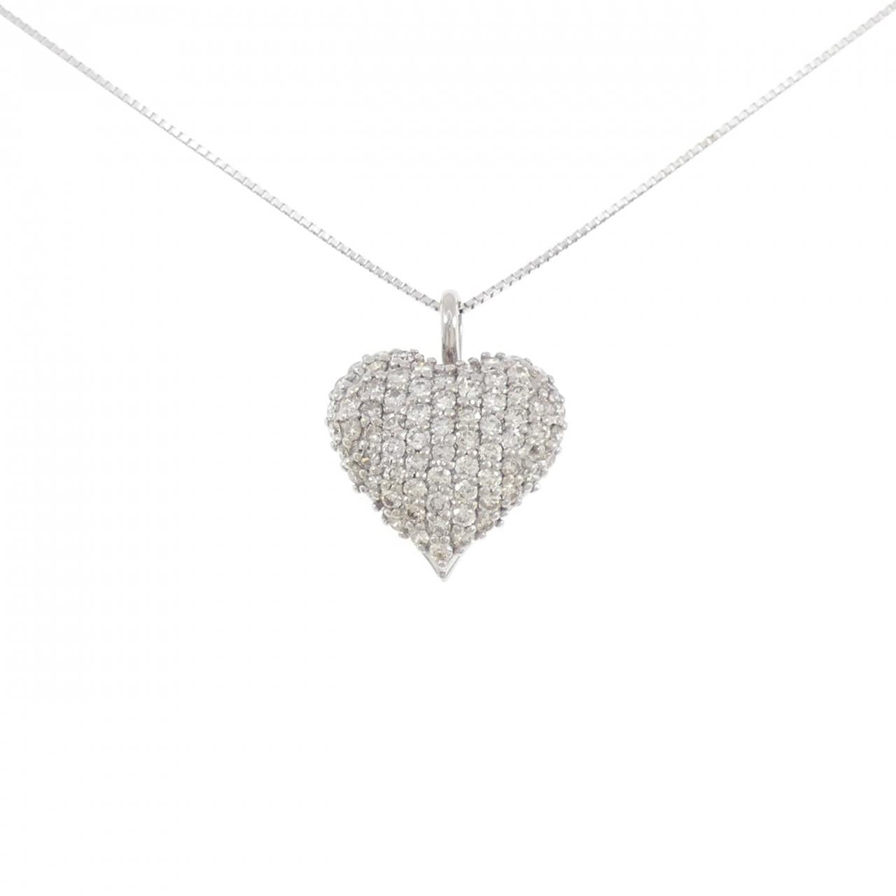 Au750 White Gold Heart Diamond Necklace