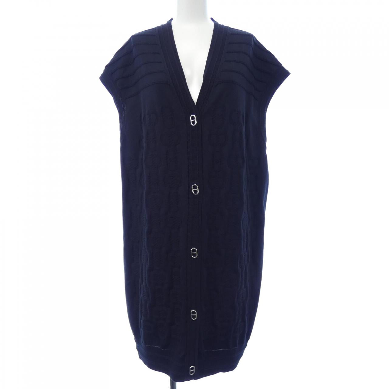 Hermes Long Vest Silk Blend Long Vest 42