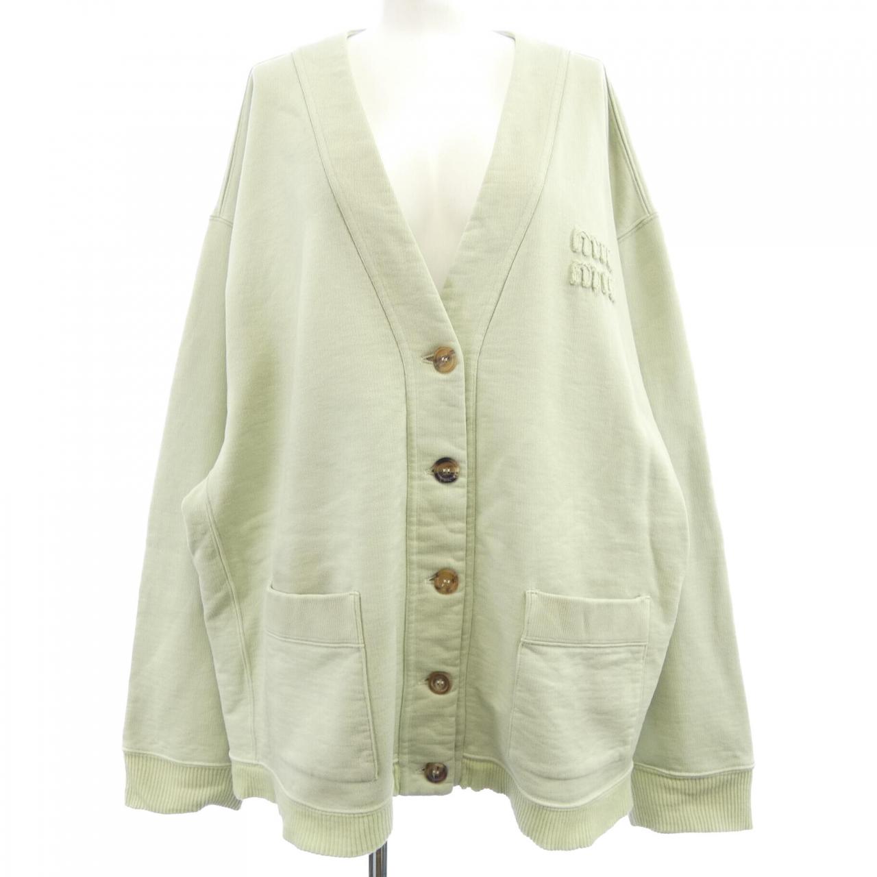 Miu Miu Piece-Dyed Cotton Fleece Cardigan