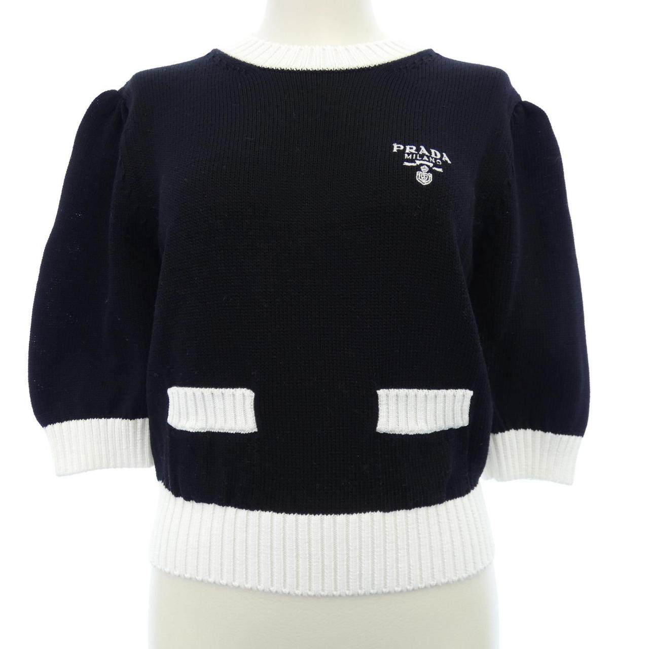 Prada Cotton Crew Neck Sweater Knitwear