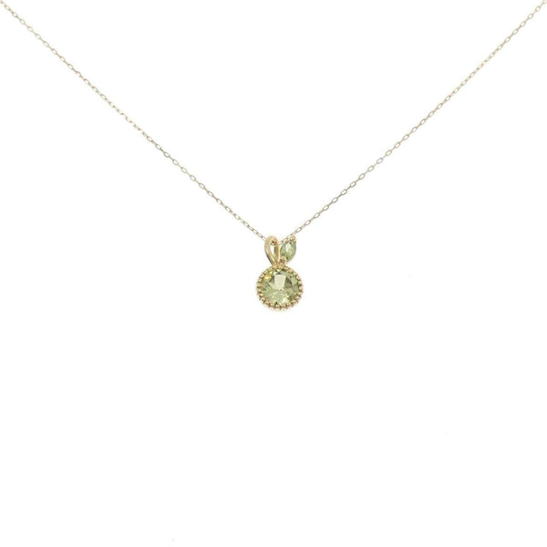 Au750 Garnet Peridot Necklace