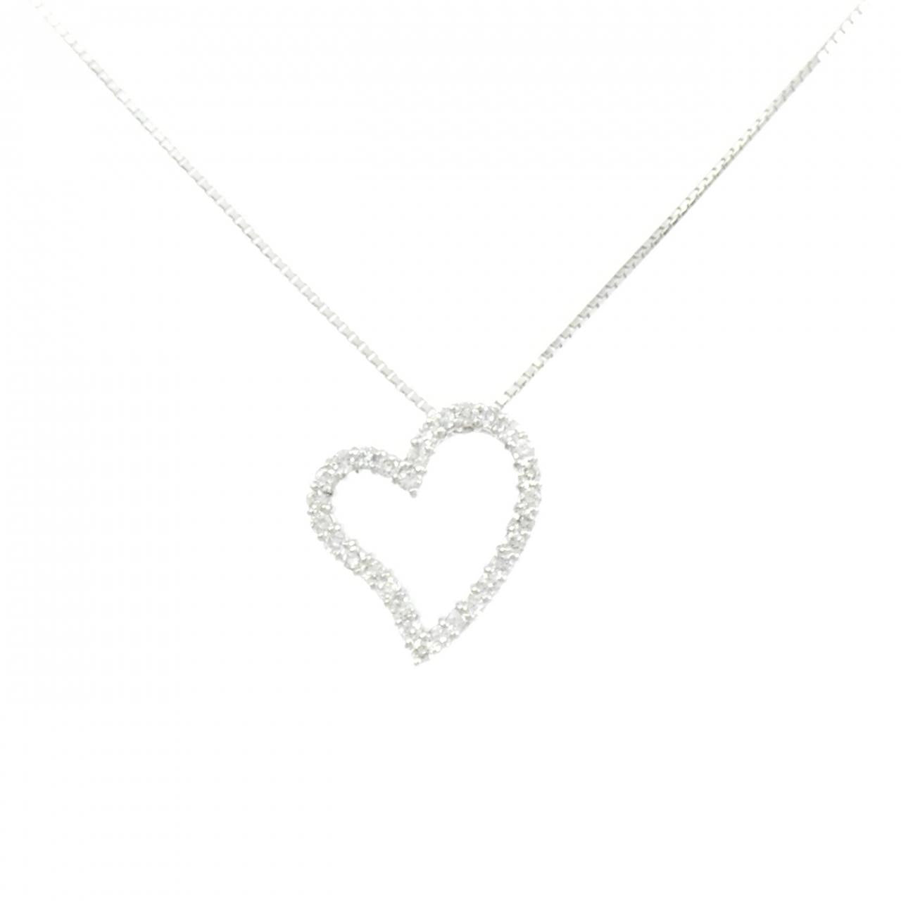 Au750 White Gold Heart Diamond Necklace